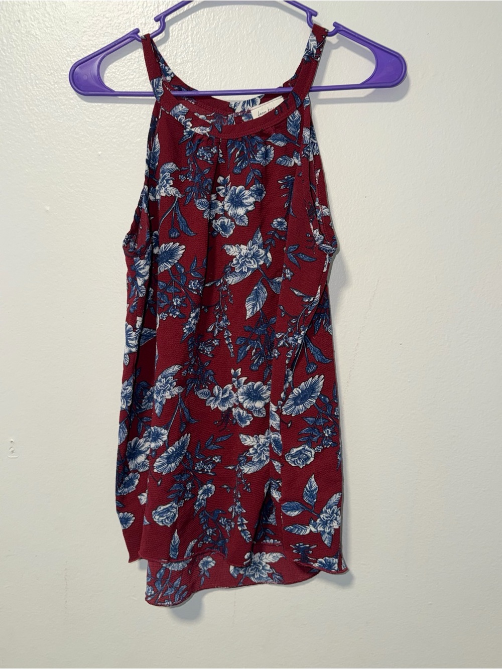 Free Kisses Burgundy Floral High-Neck Camisole